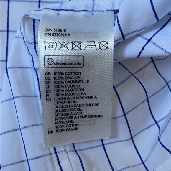 H&M Blue Square Check Dress Shirt - Picture 5 of 10